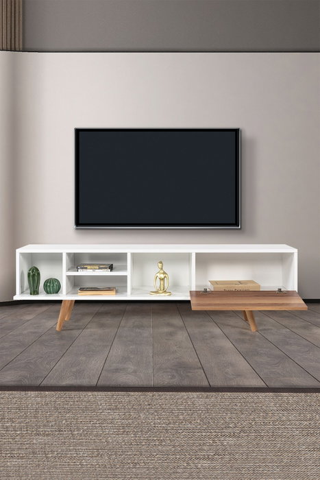 Hanah Home Ela 3630 Soporte para TV Blanco y nogal Hanah Home Ela 3630 Soporte para TV Blanco y nogal